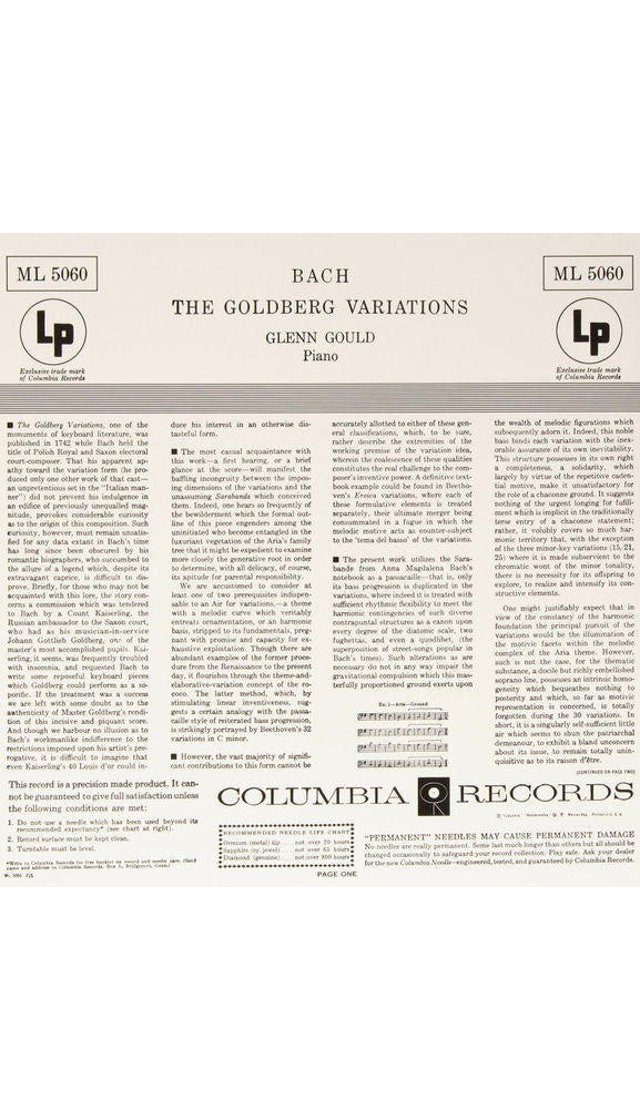Bach: The Goldberg Variations, 1955