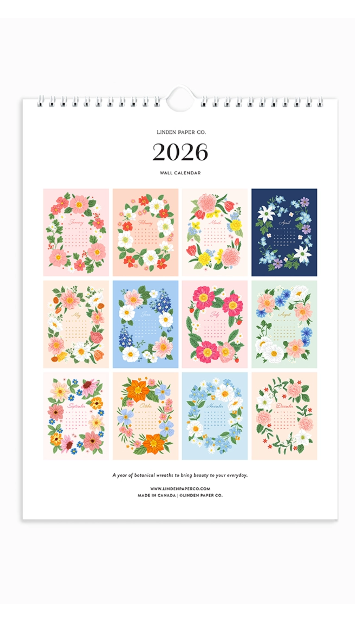 2026 A Year of Flowers Wall Calendar