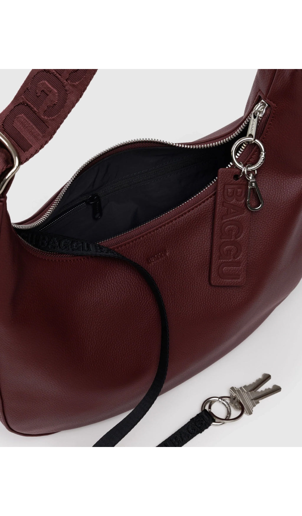 Medium Recycled Leather Crescent Bag