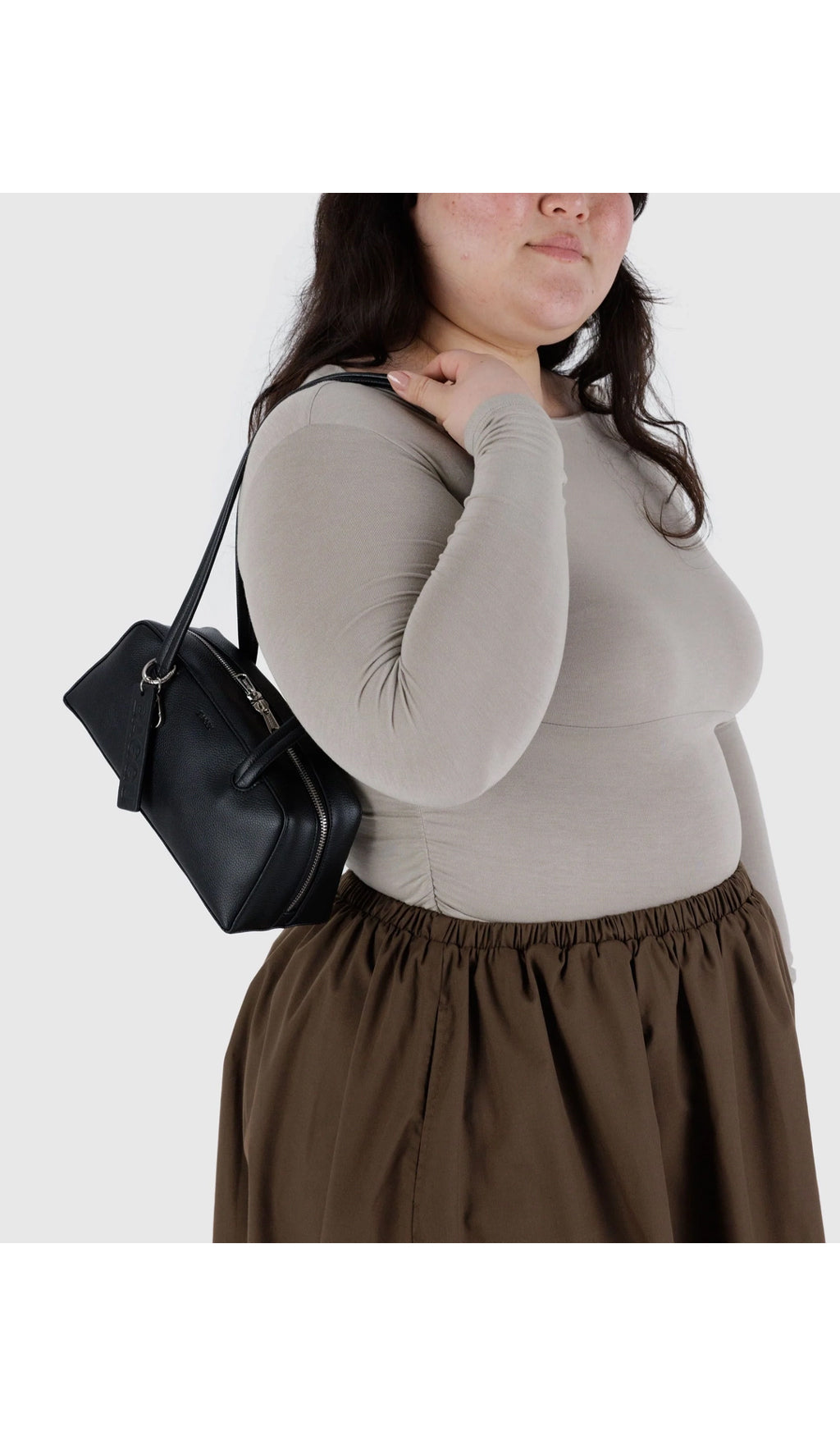 Small Recycled Leather Bowler Bag