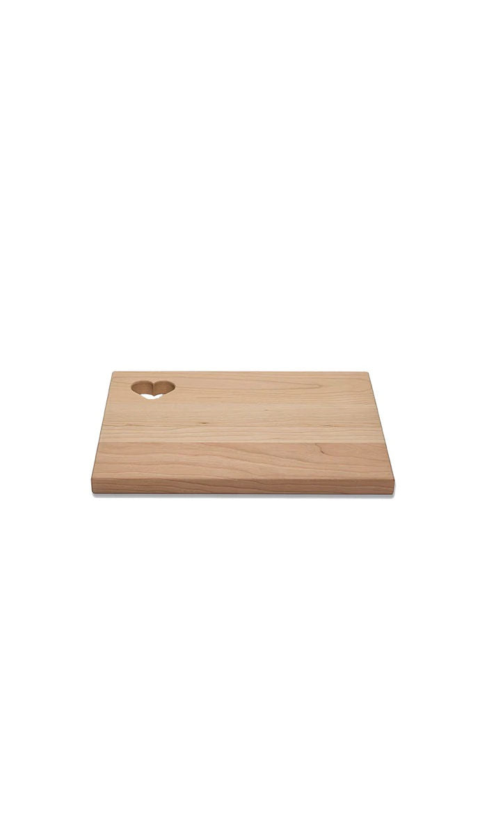 Heart Cut-Out Cherry Cutting Board