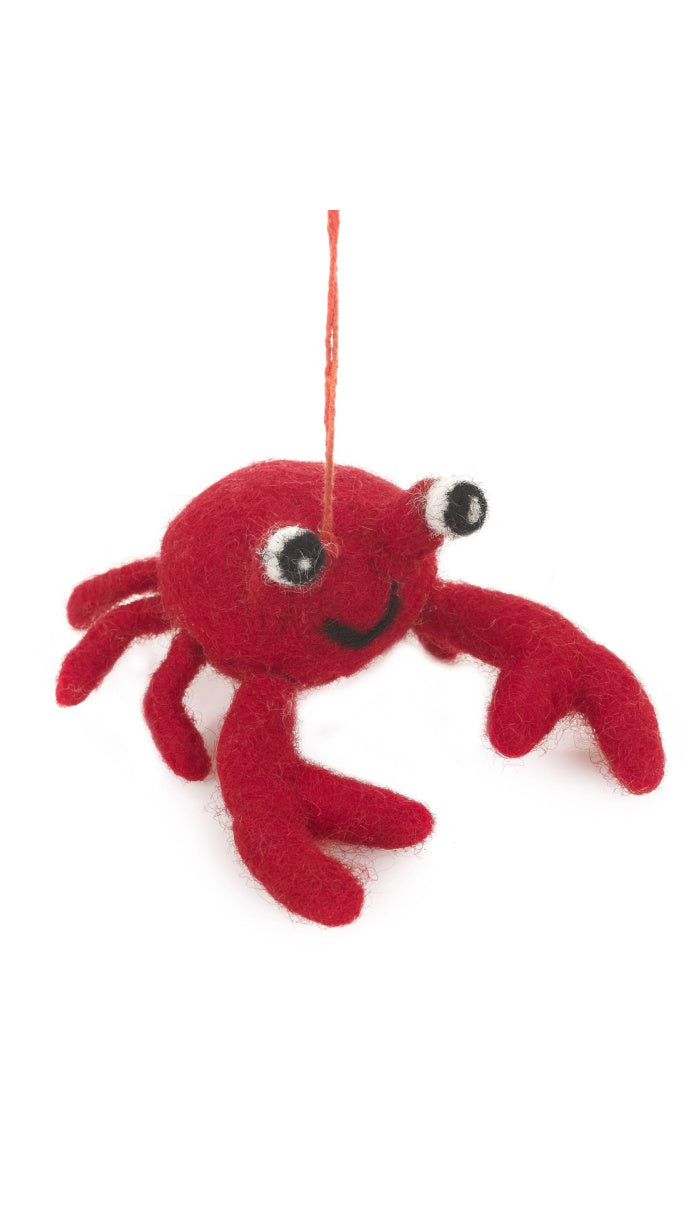Felted Crab Ornament