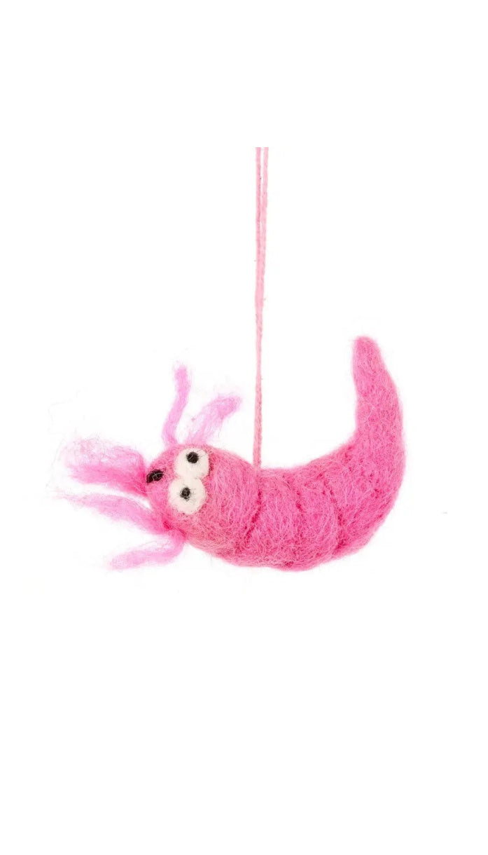 Felted Prawn/Shrimp Ornament