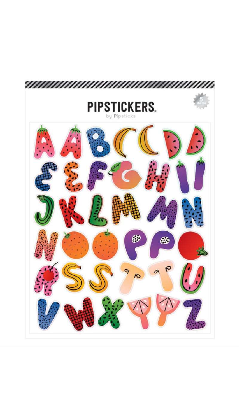 Fresh Picked Big Alphabet Sticker Sheet / PIPSTICKS